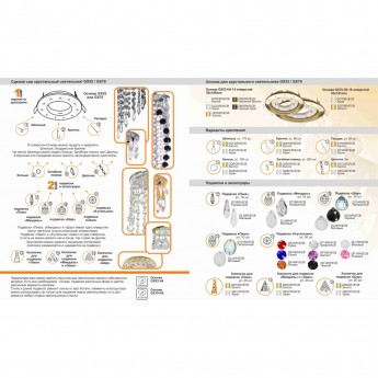 Набор ECOLA "Сделай сам Хрустальный светильник" Подвеска Миндаль Прозрачный большой, упаковка 10шт