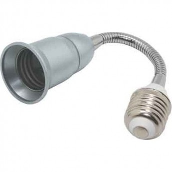 Переходник гибкий ECOLA BASE A7F17SEAY с цоколя E27 на E27, 150мм, серебряный Переходник гибкий ECOLA BASE A7F17SEAY с цоколя E27 на E27, 150мм, серебряный