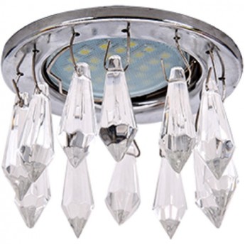 Светильник ECOLA MR16 CR1003 GU5.3 Glass Стекло Круг с продолговатыми хруст. на коротком подвесе Прозрачный / Хром 84x76 Светильник ECOLA MR16 CR1003 GU5.3 Glass Стекло Круг с продолговатыми хруст. на коротком подвесе Прозрачный / Хром 84x76