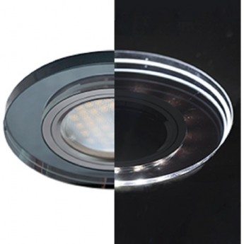 Светильник ECOLA MR16 LD1650 GU5.3 Glass Стекло с подсветкой Круг Черный / Черный хром 25x95 (кd74) Светильник ECOLA MR16 LD1650 GU5.3 Glass Стекло с подсветкой Круг Черный / Черный хром 25x95 (кd74)