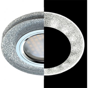 Светильник ECOLA MR16 LD1650 GU5.3 Glass Стекло с подсветкой Круг Серебряный блеск / Хром 25x95 (кd74) Светильник ECOLA MR16 LD1650 GU5.3 Glass Стекло с подсветкой Круг Серебряный блеск / Хром 25x95 (кd74)