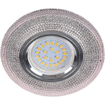 Светильник ECOLA MR16 LD7069 GU5.3 встр. искристый с подсветкой "Модерн" Светло-розовый / Хром 25x95 Светильник ECOLA MR16 LD7069 GU5.3 встр. искристый с подсветкой "Модерн" Светло-розовый / Хром 25x95