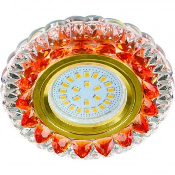 Встраиваемый светильник ECOLA MR16 LD7009 FO16GCEFBС прозрачный, янтарь, золото Встраиваемый светильник ECOLA MR16 LD7009 FO16GCEFBС прозрачный, янтарь, золото